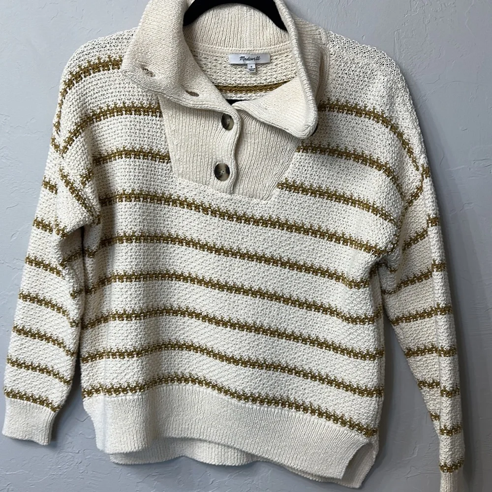 Madewell cream striped sweater size small.NWT - Picture 5 of 12